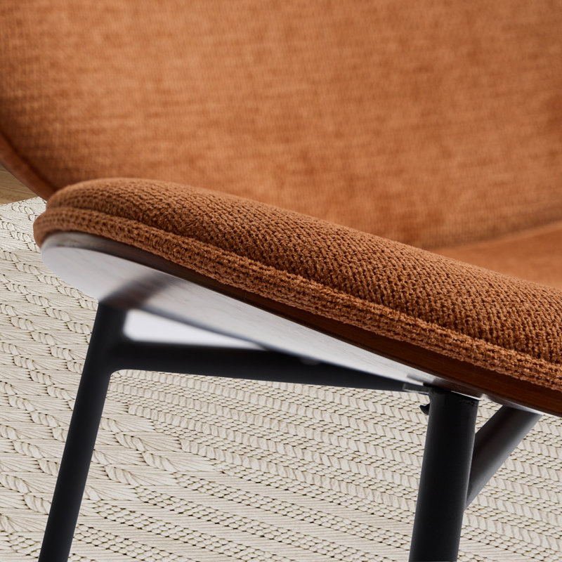 Chaise trépied Mid-Century Modern, Polyester orange