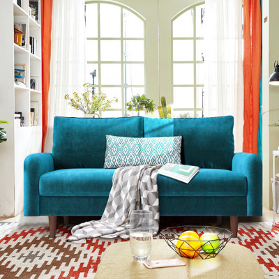 Haugabook 72'' Wide Velvet Round Arms Sofa