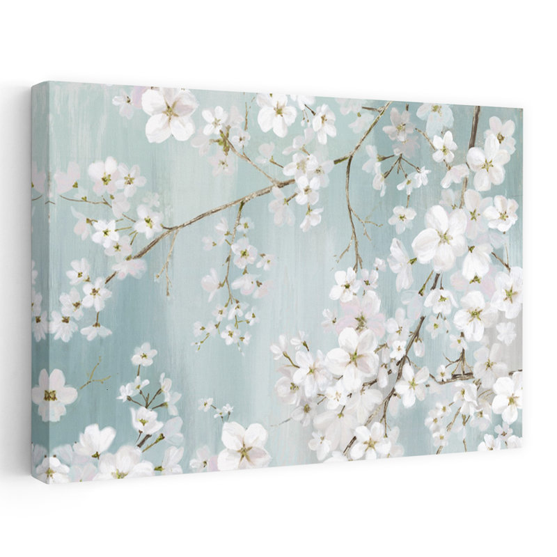 Fleur, neige, floral, botanique, nature, printemps, peinture, art contemporain, H 36 po x l 24 po