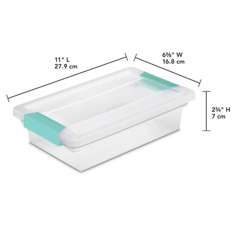  Sterilite Medium Clip Box, Stackable Small Storage