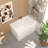 43" Acrylic Freestanding Bathtub ,Spacious Rectangle Shape, Gloss White Finish, Chrome Overflow & Pop-Up Drain
