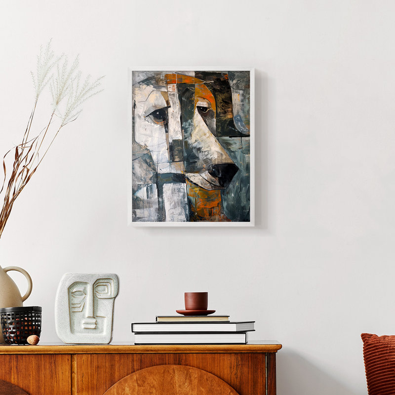 ANIMALS Series Cxx - reproduction encadrée de qualité supérieure - prête à être accrochée - aucun clou requis, Blanc