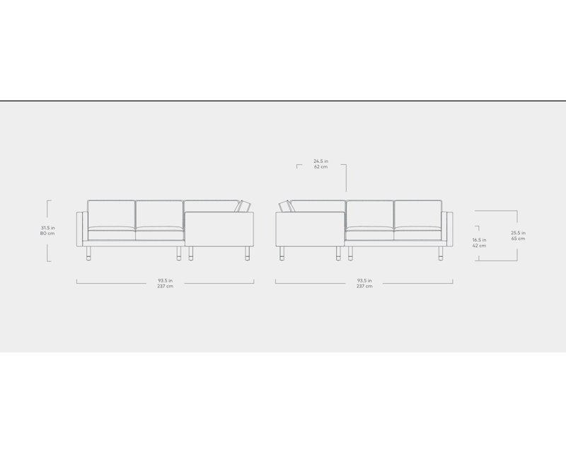 Augusta Bi-Sectional, Caledon Sedona Polyester Blend