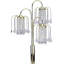 Lampe de table 34 po en métal avec finition laiton, 3 lustres en cristal