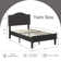 Lit plateforme simple avec tête de lit ajustable en tissu Aldora