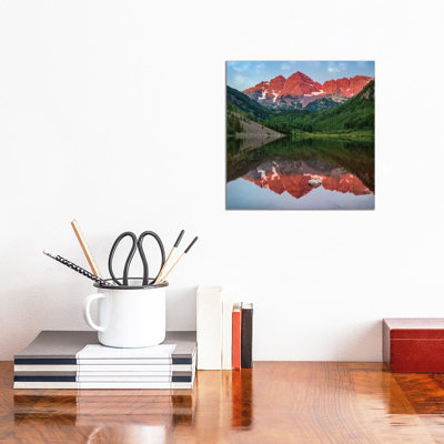 Mirrored Maroon Bells by Jonathan Ross Photography - Wrapped Canvas Print