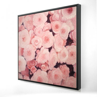 "Champ de fleurs roses" sur toile