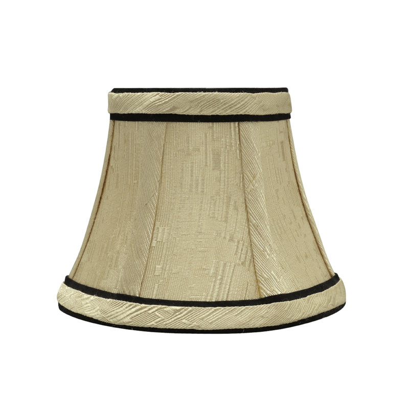 Light Gold Jacquard Fabric Bell Clip-On Chandelier Shades, Set of 5