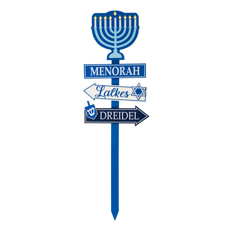 Piquet de jardin Menorah en bois