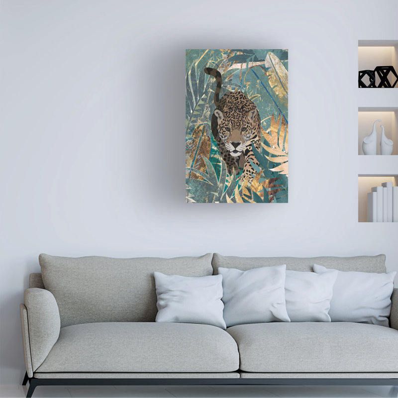 «Jaguar Jungle 2» sur toile par Sarah Manovski, H 19 po x l 12 po x P 2 po