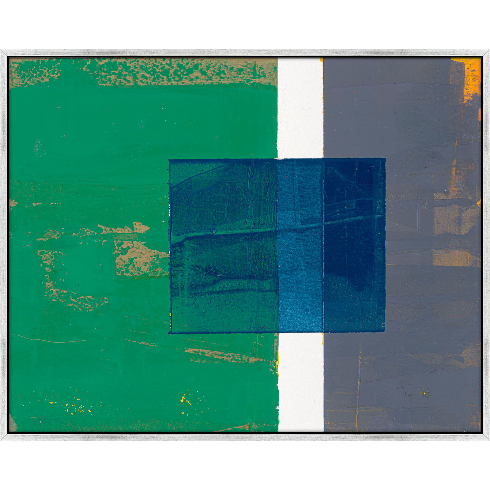 Bold In Blue 1 by Andrea Stokes, Silver Framed, 20" H x 25" W x 1.38" D