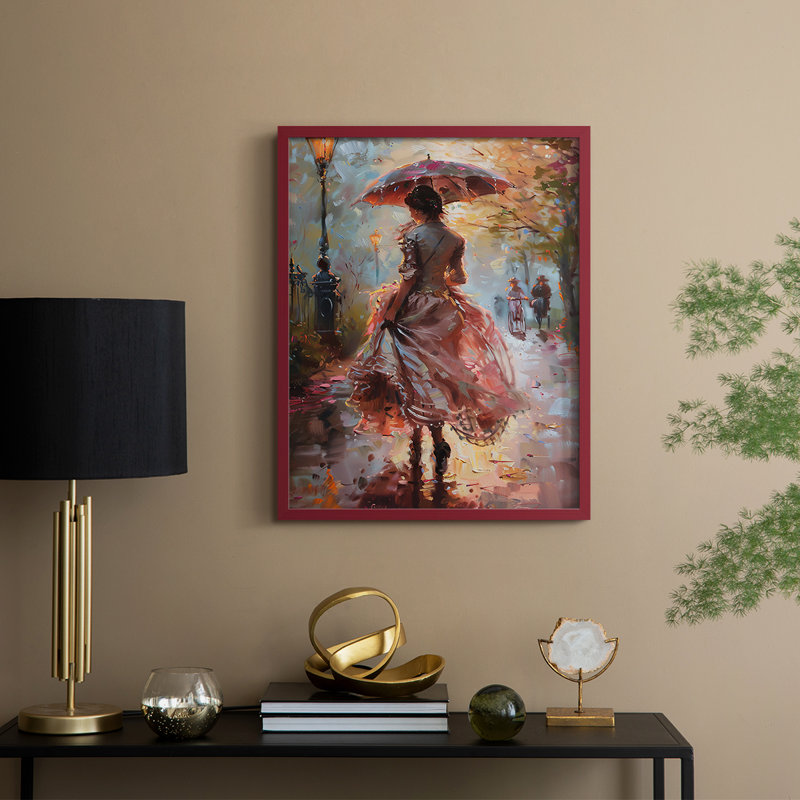 Reproduction encadrée WOMEN Series DCCxxxii - bois massif, Rouge, H 15 po x l 12 po