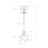 Coat Rack, Hall Tree, Free Standing, 8 Hooks, Entryway, 74"H, Bedroom, Black Metal, Transitional