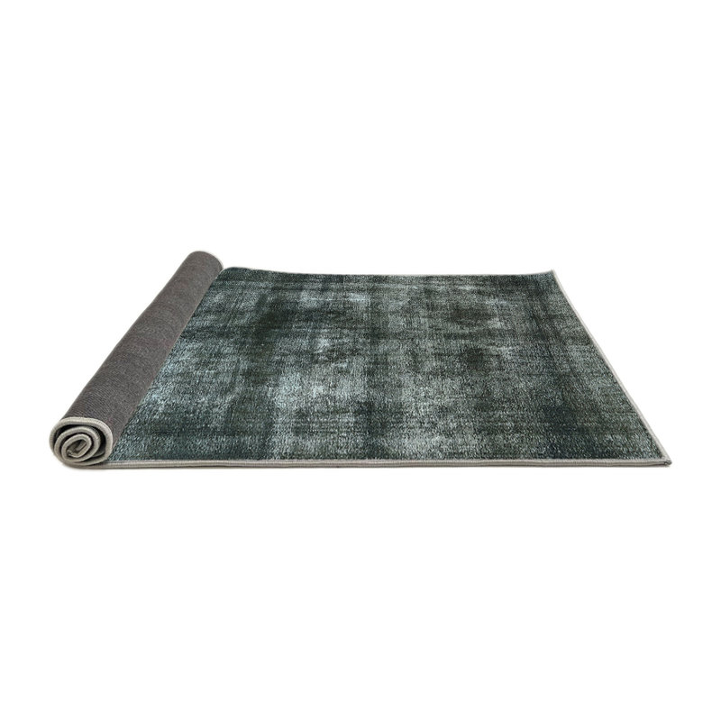 Tapis abstrait gris / bleu, Rond 8 pi
