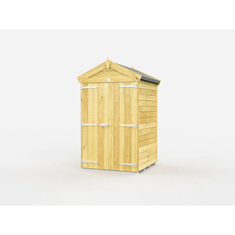 4ft x 4ft Apex Shed - Double Door without Windows
