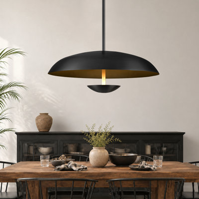 1 - Light 24" Large Metal Dome Kitchen Island Single Pendant Light