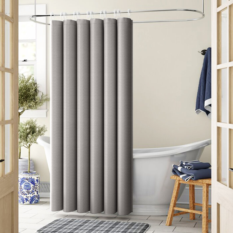 Rideau de douche simple en coton de couleur unie 100% delioara, Gris marbre