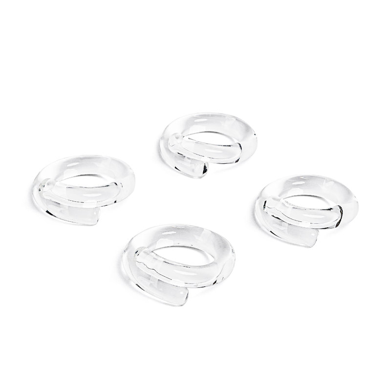 over&back Hand-Shaped Glass Napkin Rings - Decorative Dining Table Decor, Clear