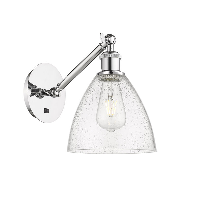 Shauna Armed Sconce, No Bulb Included, Polished Chrome