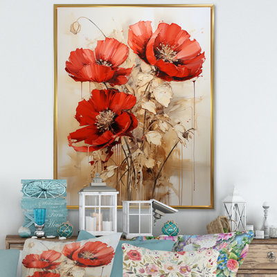 «Poppies Scarlet Solitude», reproduction d'art sur toile