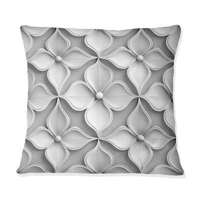 Coussin blanc moderne quadrilobe I - moderne