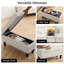 Canapé-lit convertible inclinable rembourré avec repose-pieds polyvalent et 2 coussins moelleux-574078118