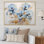 «Blue and Gold Minimalisme Pansy Delight» sur impression sur toile