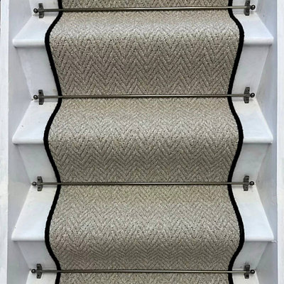 Stair Runner 15 cm x 20 cm Chevron Looped / Hooked Area Rug