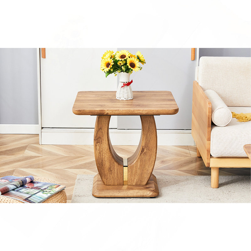 Table basse carrée en bois aggloméré à motif d'autocollants moderne et minimaliste Modern Wood
