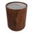 Decorative Ribbed Wood Side Table With Marble Top And Storage Compartment - Modern Narrow End Table For Living Room Or Home Decor - 19.75", Brown-133644823-133644822