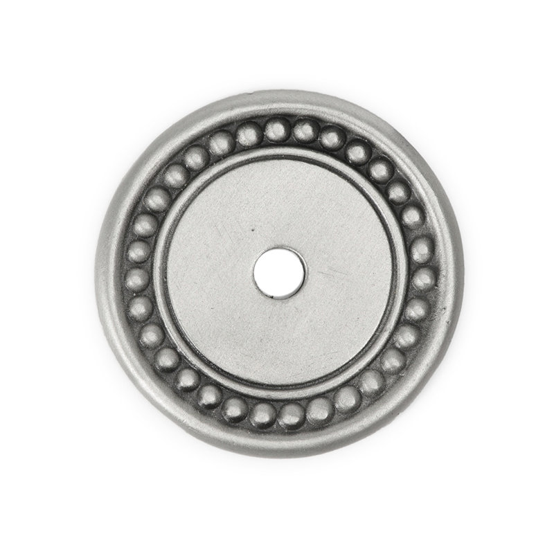 Round beaded escutcheon in Antique Brass, Satin