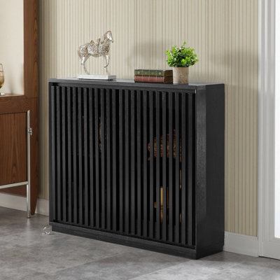 Mid Century Modern Fluted Hollowed Out Sideboard Cabinet by AONYAYBM