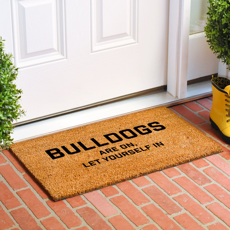 Bulldogs are on let yourself in Doormat, 17" W x 29" L