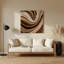 Abstrait art fluide 51, art mural en métal brun-1637694856