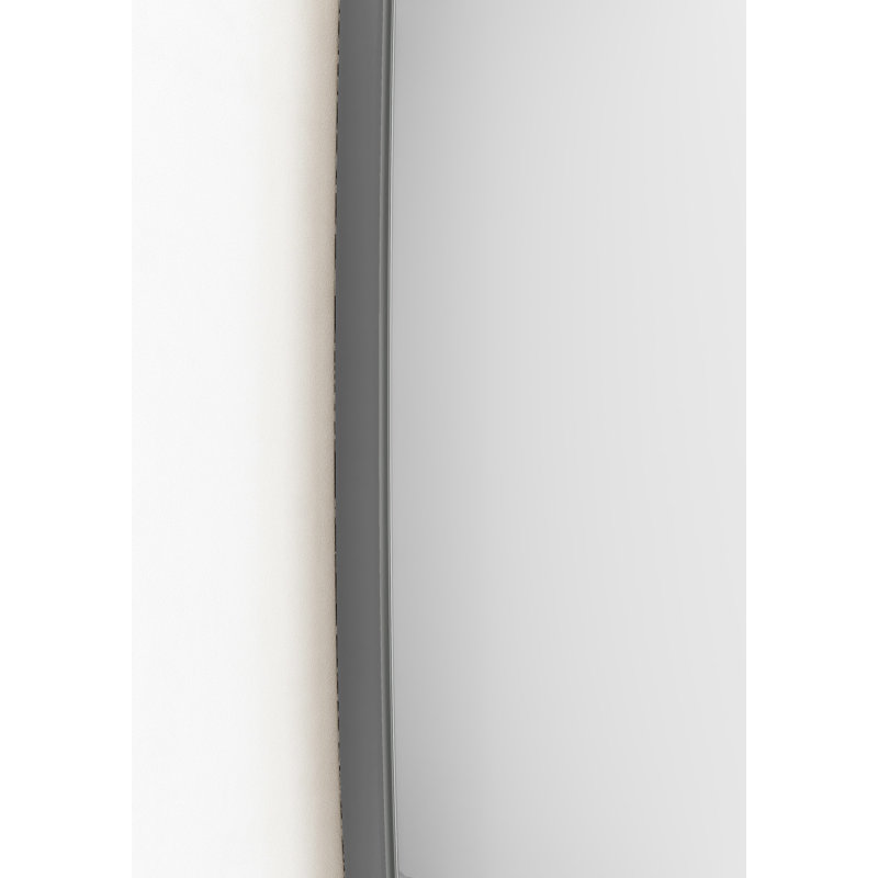 Lakaiya Wood Flat Wall Mirror, Grey