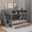 Lit simple superposé au dessus d'un lit double avec tablettes et tiroirs-8230277