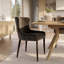 Ensemble de table de salle à manger extensible en placage de bois de 78 à 96 po avec 6 fauteuils à oreilles en chenille-1296197599