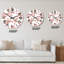 Horloge murale à motif de fleurs de cerisier roses sur fond blanc-191227316