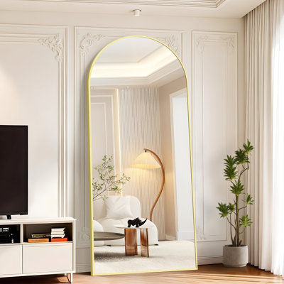 Miroir pleine longueur, miroir voûté pleine grandeur pour mur debout, incliné ou suspendu, miroir voûté pleine grandeur pour chambre à coucher, salon, salle de bain