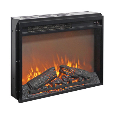 Innoflame 24 " W Black Recessed Wall Mounted Electric Fireplace Insert with BTU 4777