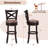 29" Swivel Bar Stools Footrest & Rubber Wood Frame For Kitchen Island-141100737