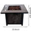Square Gas Fire Table, 50000 , , With Lava Stone And Rainproof Canopy Outdoor Approved, Curtain