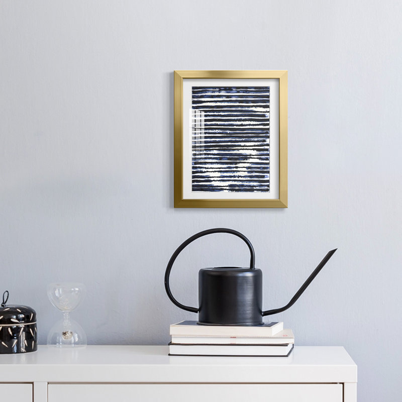 Printed Slats V -Framed Print, 28.5" H x 20.5" W, Gold
