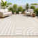 Alexuss High-Low MidCentury Modern Arch Stripe Two-Tone Beige/Cream Indoor/Outdoor Rug