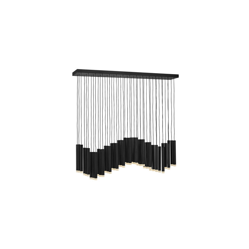 Lustre linéaire moderne réglable 45 lumières Harmony avec DEL intégrée, Noir