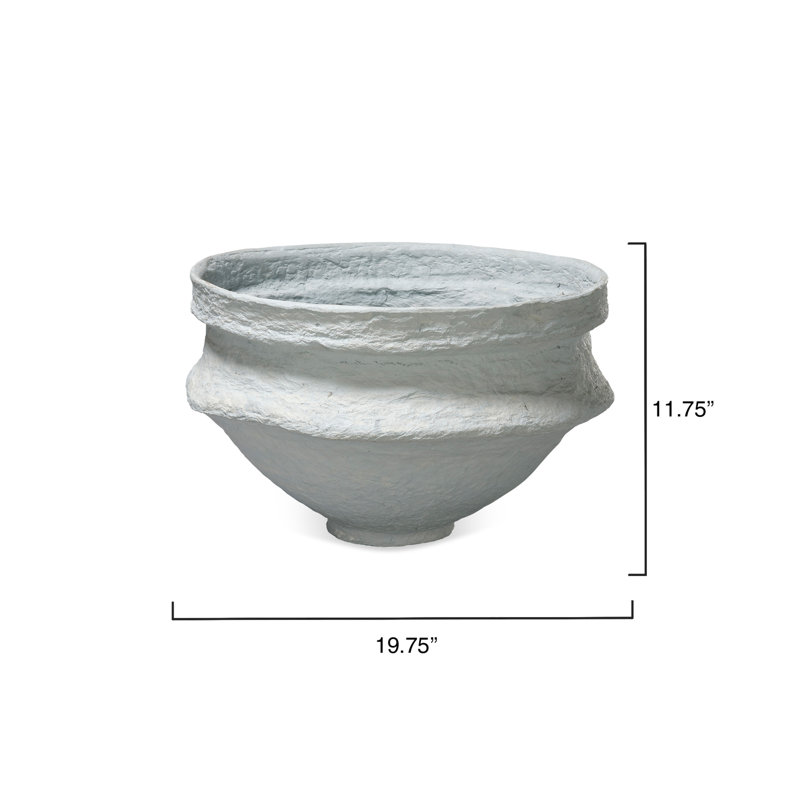 Large Blue Cotton Papier Mâché Decorative Bowl