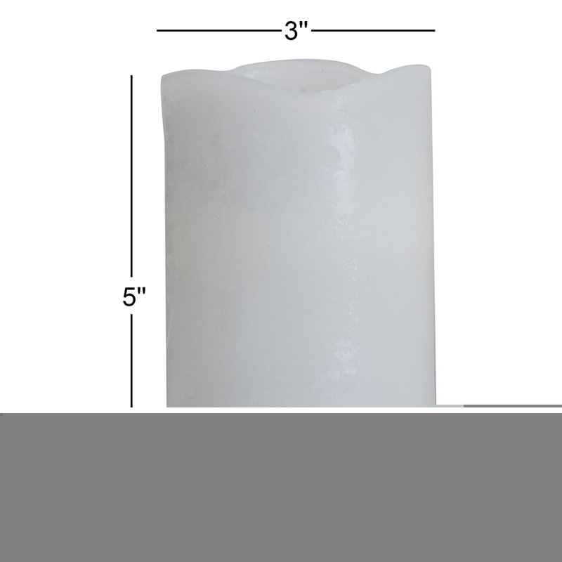 Wavy Top LED Unscented Wax Pillar LED Candles