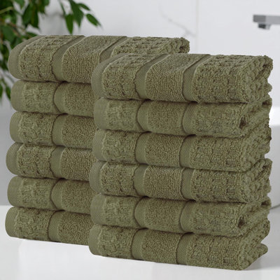   Zero-Twist Cotton Face Towel Set - Honeycomb Waffle Texture - Quick-Dry