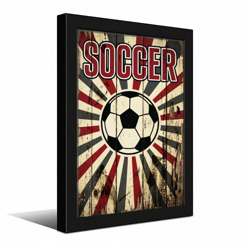 Ballon de soccer tendance avec rayures rayonnantes, Toile tendue, Ne s’applique pas, H 24 po x l 36 po