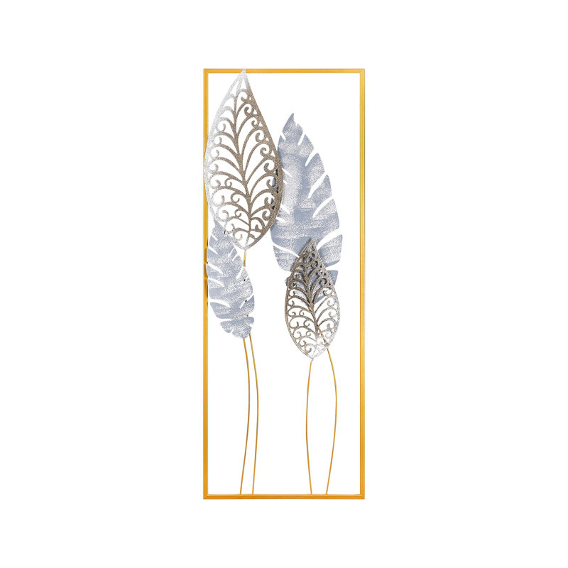 Hand-Painted Decorative Metal Wall Accessory, 12.6 x 35.4 x 2.0 inches | 100% Durable Metal Construction, Lightweight at 2.4 lbs | Unique Color Variations for Personalized Home Decor, Ideal for Living Room or Bedroom
